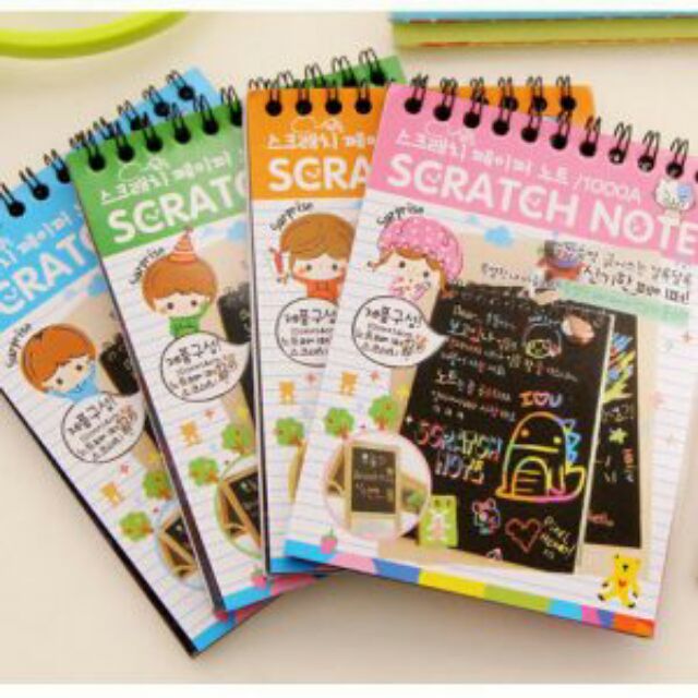 (Lẻ=Sỉ) Scrach Note, Giấy Cạo Cầu Vồng, Sổ Vẽ Ma Thuật A6 (10Cm * 14Cm)