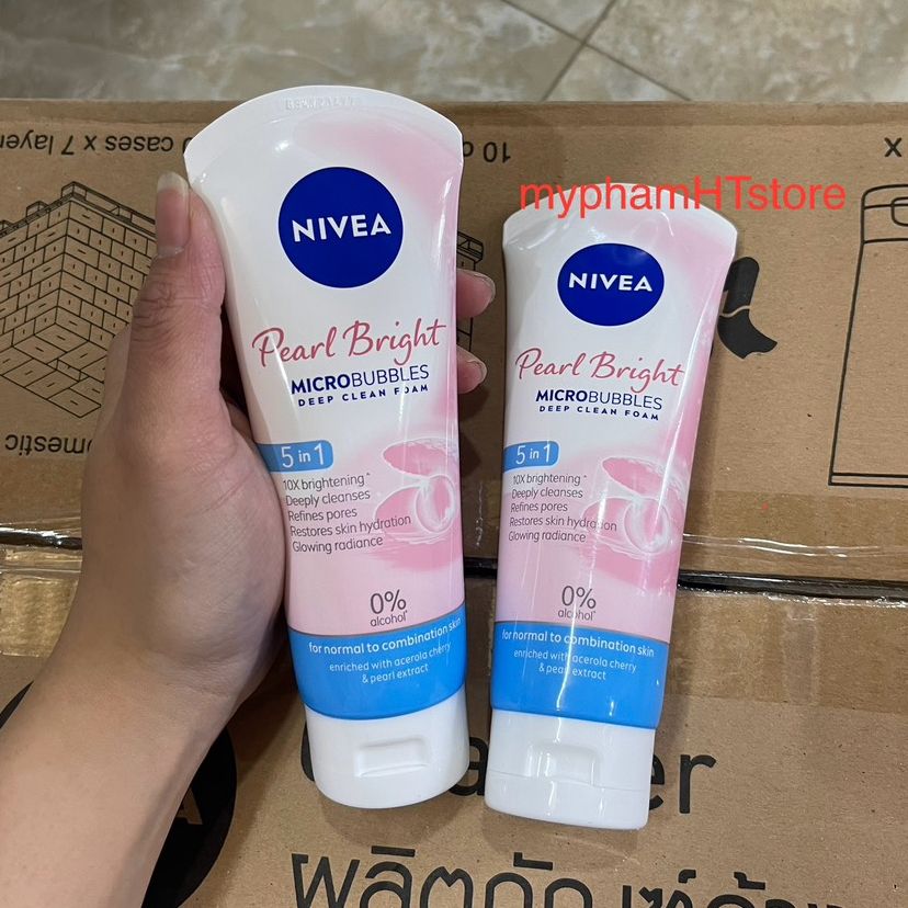 Sữa rửa mặt NIVEA Pearl White giúp trắng da ngọc trai 100g