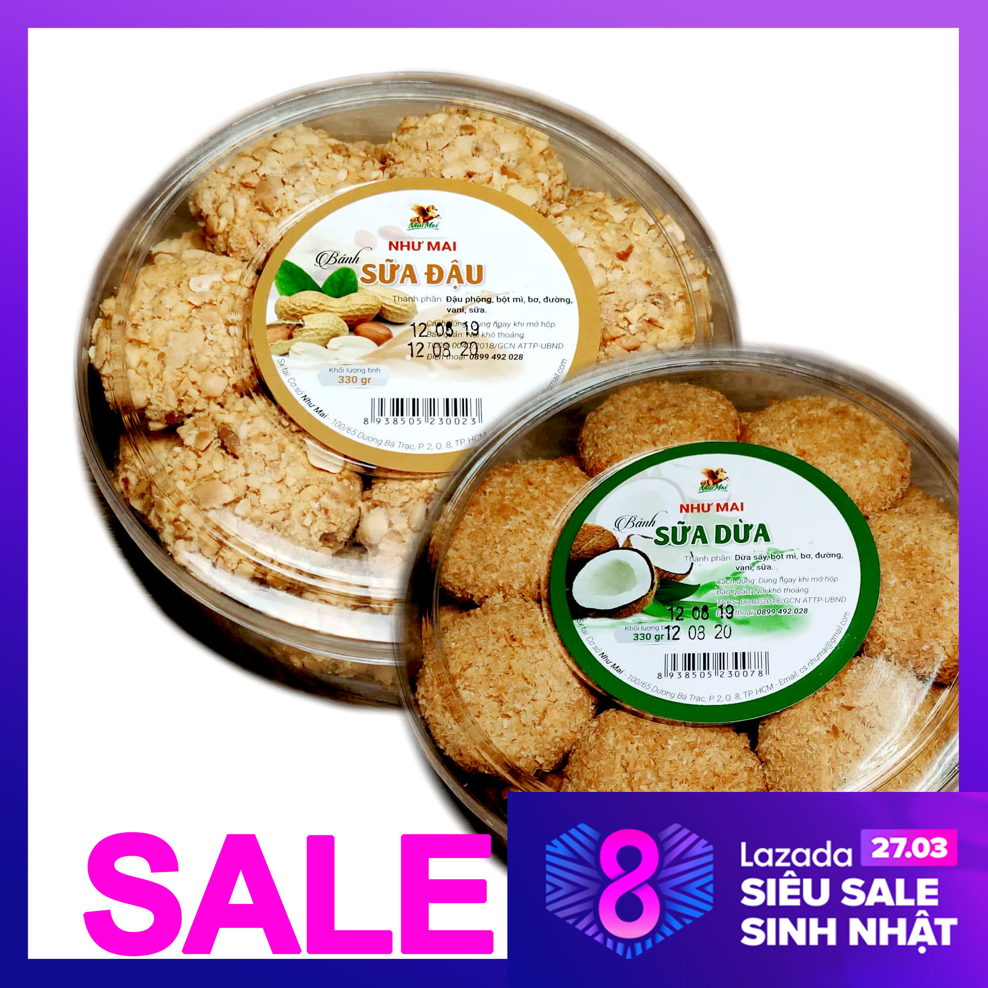 Combo bánh sữa 1 đậu 1 dừa