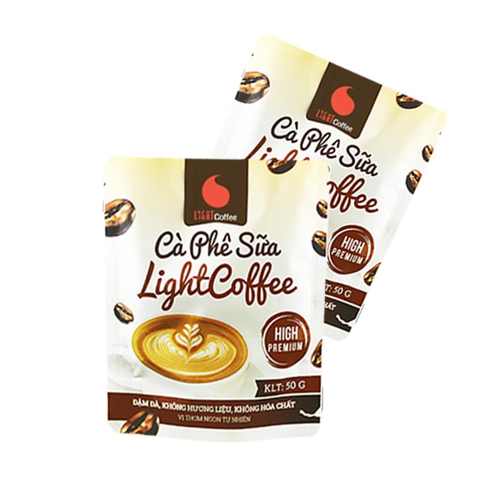 [HCM]Combo 2 gói Cà phê sữa 3in1 uống liền Light Coffee vị cà phê thật không hương liệu Gói 50g
