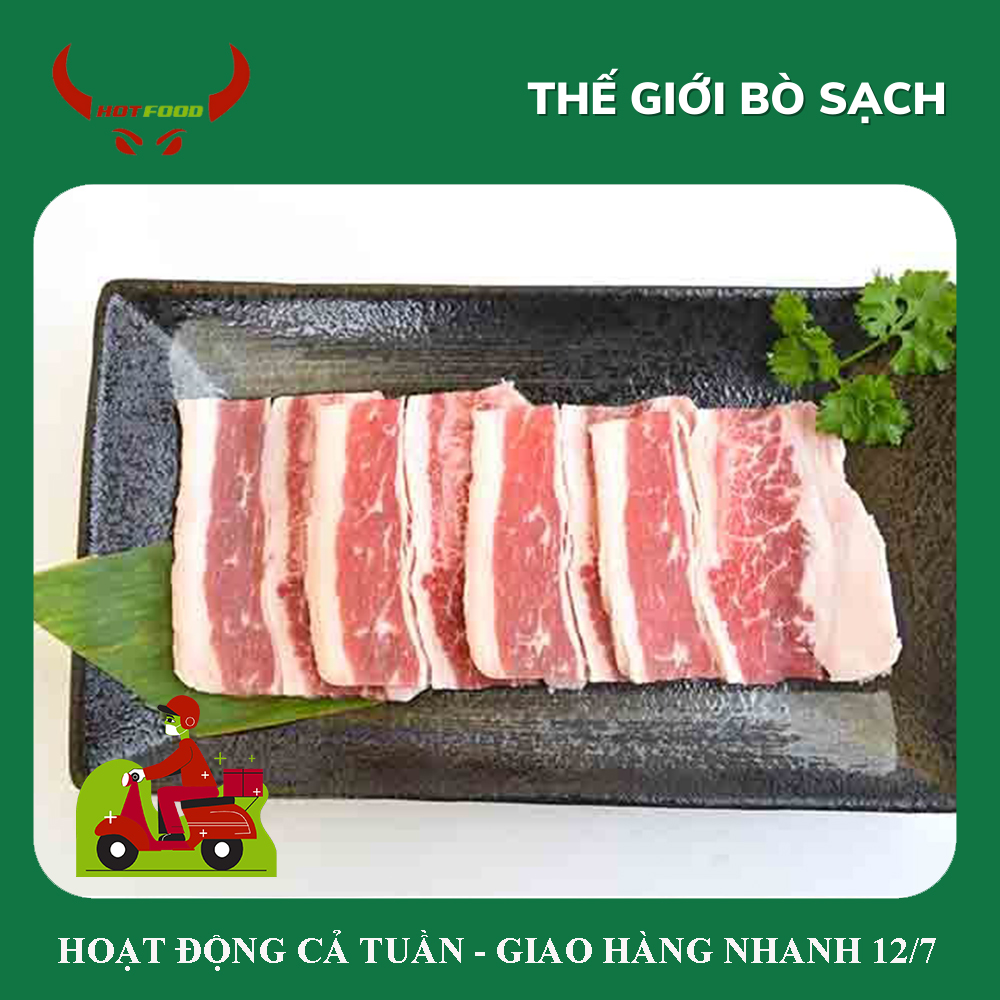 [ Miễn Phí Giao Hàng ]Ba Rọi Bò Mỹ Thái Mỏng Nhúng Lẩu ,Xào,... - 500GR - Giao Nhanh HCM