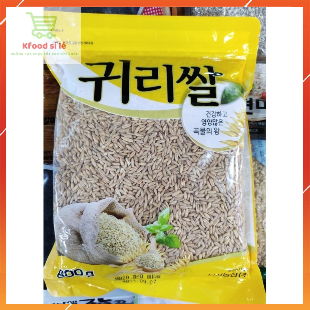 Gạo yến mạch tách vỏ hàn quốc nguyên hạt 800G