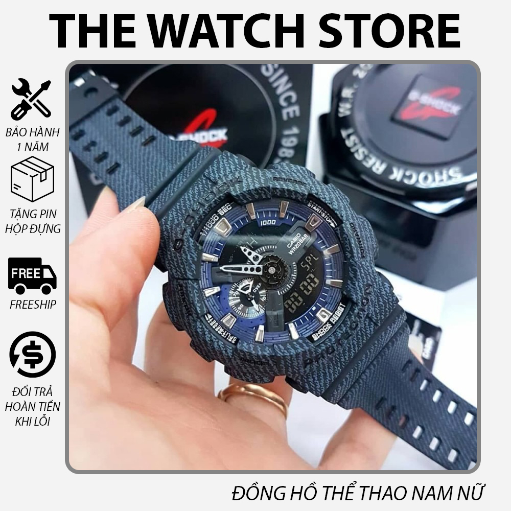 Đồng hồ Nam Nữ Casio G-Shock GA-110 Jeans - Mới- Made in JAPAN - Bảo hành 12 tháng - Màu bền không phai - Đẳng cấp NHẬT BẢN