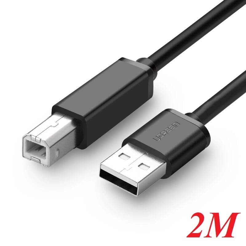 Ugreen 10327 2m màu đen cáp usb 2.0 sang usb b máy in us104