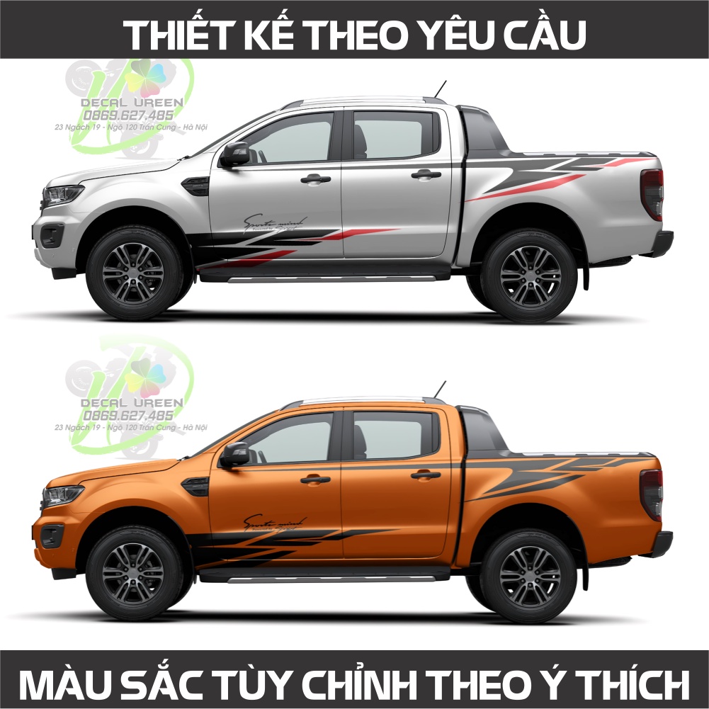 Tem xe ranger mẫu 007 - tem xe bán tải đẹp