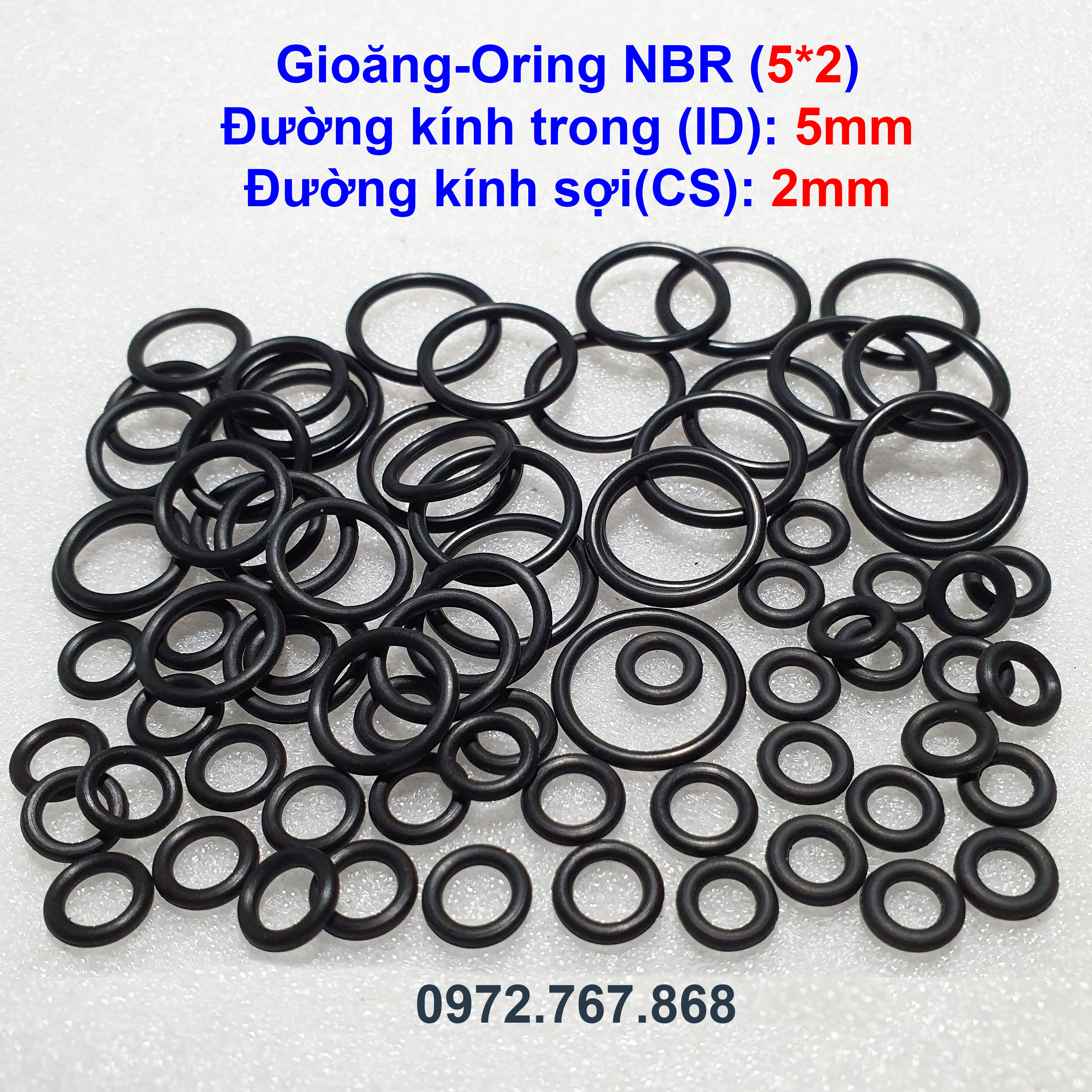 Gioăng cao su tròn 5*2mm