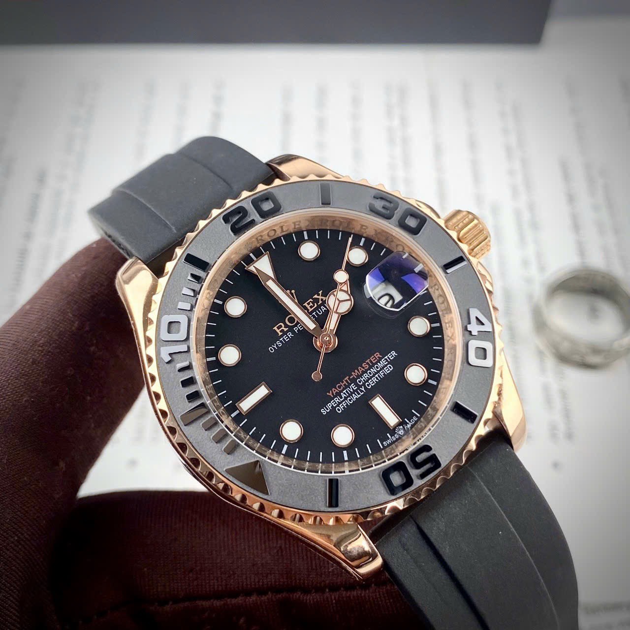 Đồng hồ nam dây cao su chống nước đeo tay R0lex size 41mm máy cơ fullbox , vỏ thép không gỉ , thời trang cao cấp sang trọng shop kiwi