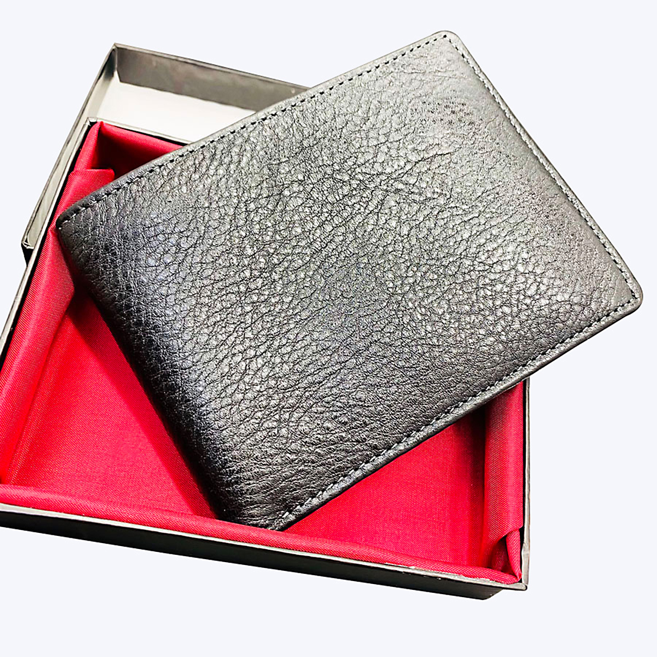 Ví Ngang Nam Da Bò Trơn, Chất Liệu Da Bò Miu Hạt Nguyên Tấm Màu Đen Cao Cấp Đồ Da Phúc - PVBT01