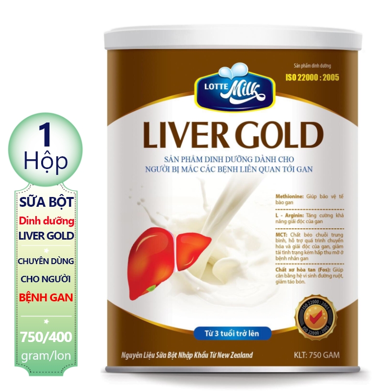 [DINH DƯỠNG CHO GAN] 01 lon sữa bột Liver Gold Lotte milk dành cho người gặp các vấn đề về gan 400gr hoặc 750gr