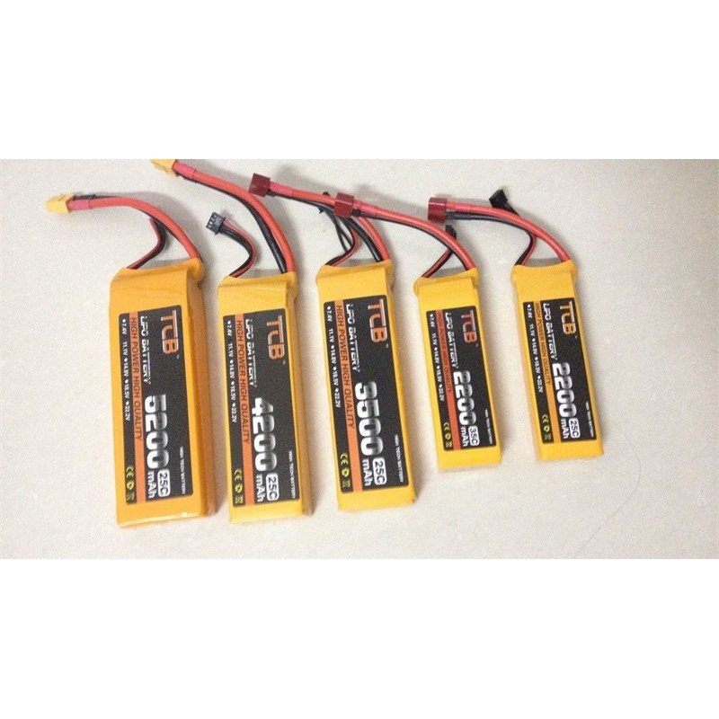 Pin lipo li-po tcb 2s 3s 4s 6s 1500mah 2200mah 2500mah 2800mah 5400mah 7000mah 35c giắc cắm xt60 xt60h jack t jst