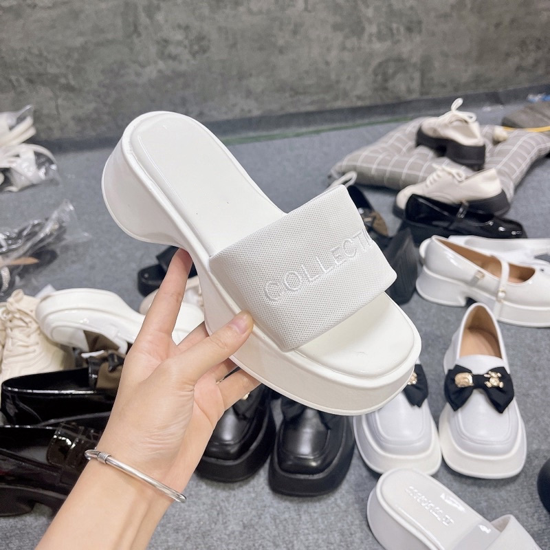 Dép Sandal nữ quai ngang đế cao 5p phiên bản Collection