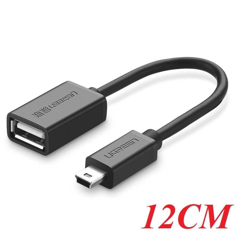 Ugreen 10383 12cm màu đen cáp chuyển đổi mini usb sang usb âm hỗ trợ otg us249