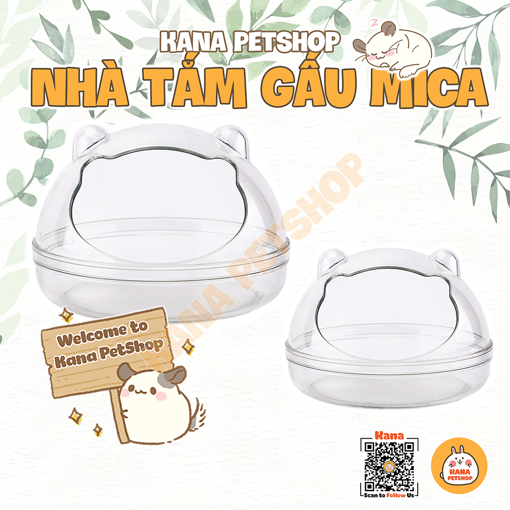 Nhà tắm hamster 🐹freeship🐹 nhà tắm mica trong suốt nhiều size cho hamster bear, winterwhite, robo,campell .