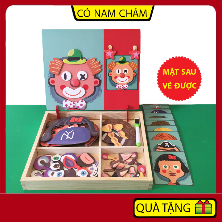 Đồ Chơi Xếp Hình Có Nam Châm Chủ Đề Các Khuôn Mặt Ngộ Nghĩnh Cho Bé