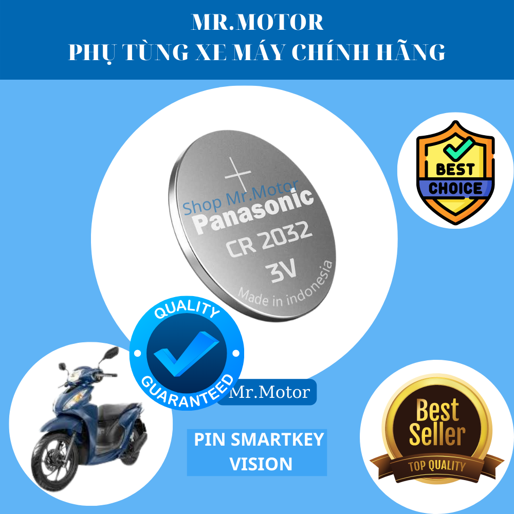 Pin chìa khóa điều khiển smartkey xe Vision chính hãng Panasonic