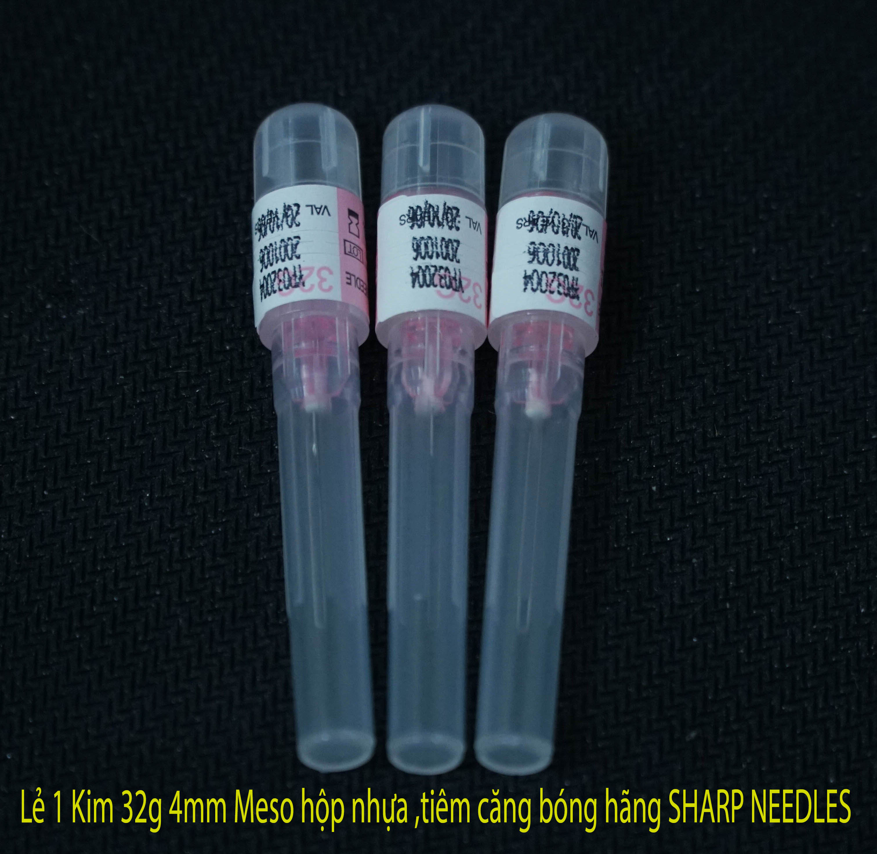 Lẻ 1 kim 32g 4mm meso hộp nhựa ,tiêm căng bóng hãng sharp needles
