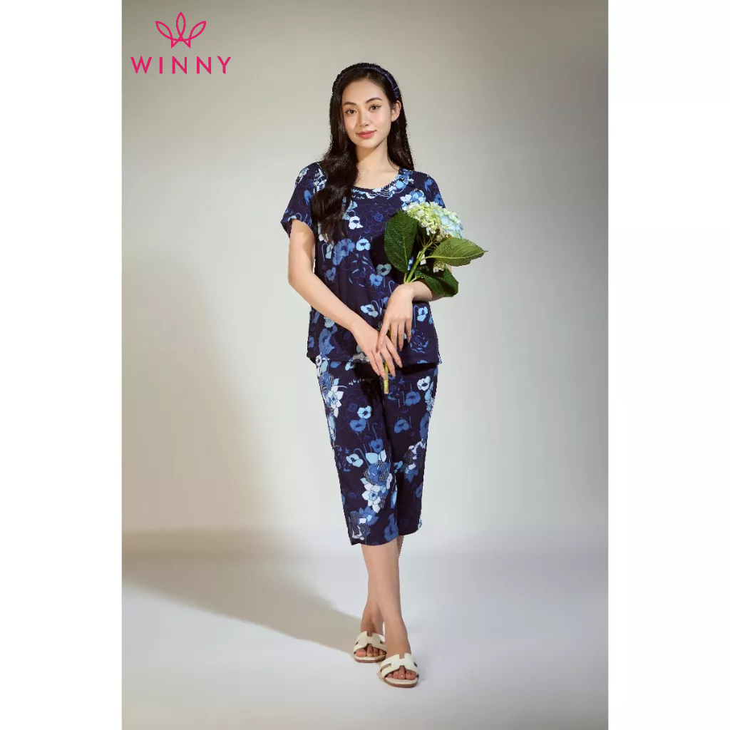 Nhập mã 66falazsocial80 giảm 15% winny - bộ đồ lanh cộc tay quần ngố mặc nhà 2mnla23016n