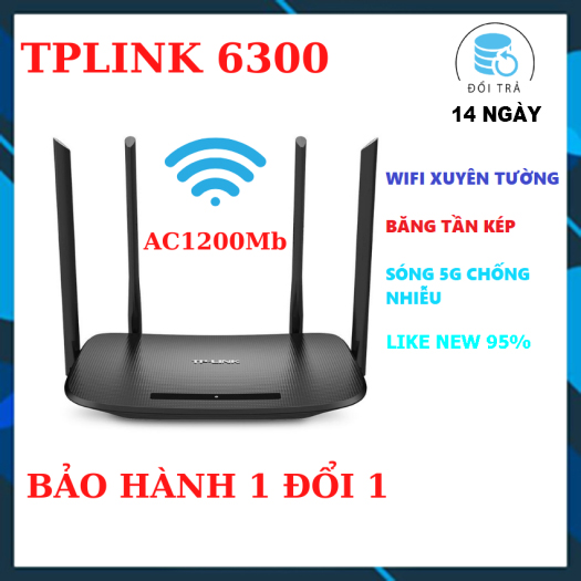 Bộ phát wifi tplink wdr6300/5620 chuẩn ac 1200mbps băng tần kép sóng xuyên tường, modem wifi tplink