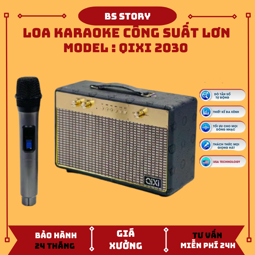 Loa Bluetooth Karaoke Qixi 2030 , Loa Xách Tay Sang Trọng - Loa Karaoke Bluetooth giá rẻ - Loa Karaoke kẹo kéo - Loa Bluetooth Bass Mạnh Mẽ