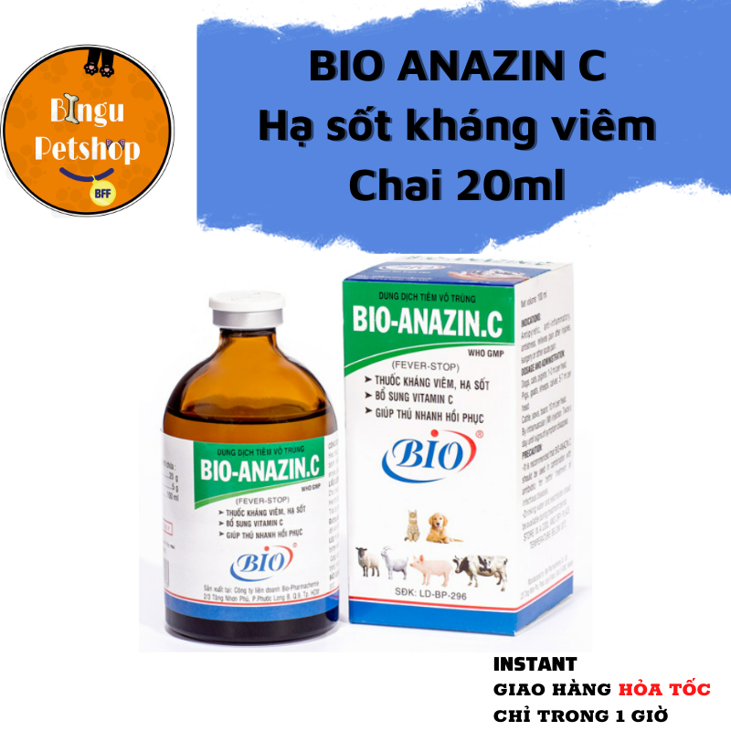 Bio anazin c - hạ sốt kháng viêm tăng đề kháng - chai 20ml