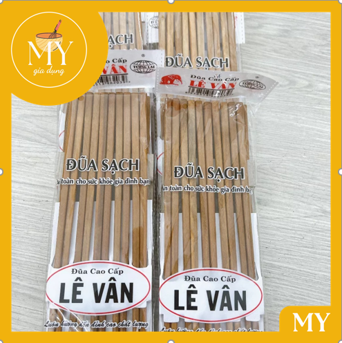 10 đôi đũa gỗ sao - lê vân - đũa chắc chắn - đũa gỗ lê vân cao cấp