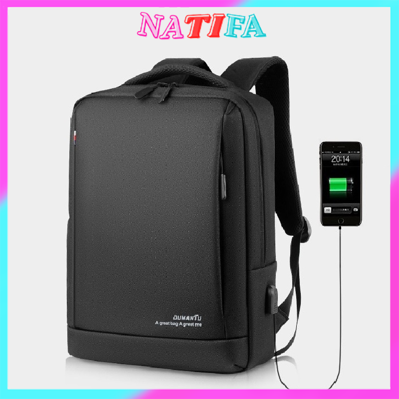 Balo Nam Nữ đựng laptop 15,6inch thương hiệu GUMANTU tích hợp cổng sạc USB tiện lợi phù hợp cho dân văn phòng, đi học NATIFA BL9003