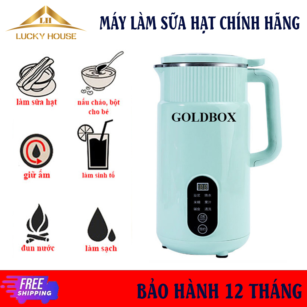 Máy làm sữa đậu nành và sữa hạt đa năng goldbox dung tích 800ml - công suất 600w, máy nấu sữa hạt, máy xay sữa hạt cao cấp