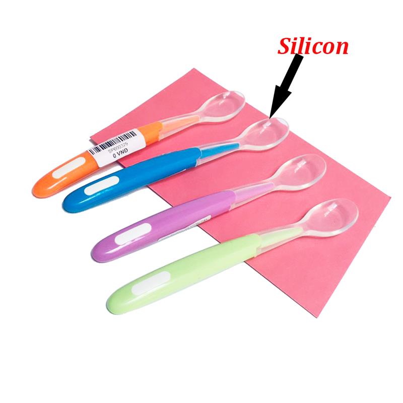 Thìa ăn dặm Silicon cán dài