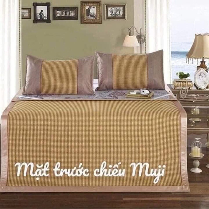 Chiếu mây điều hoà muji hàng loại 1 tặng kèm 2 vỏ gối - 199/216
