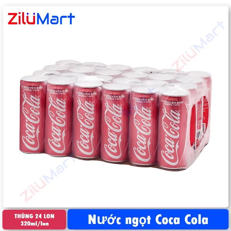 Nước ngọt Coca Cola thùng 24 lon loại 320ml