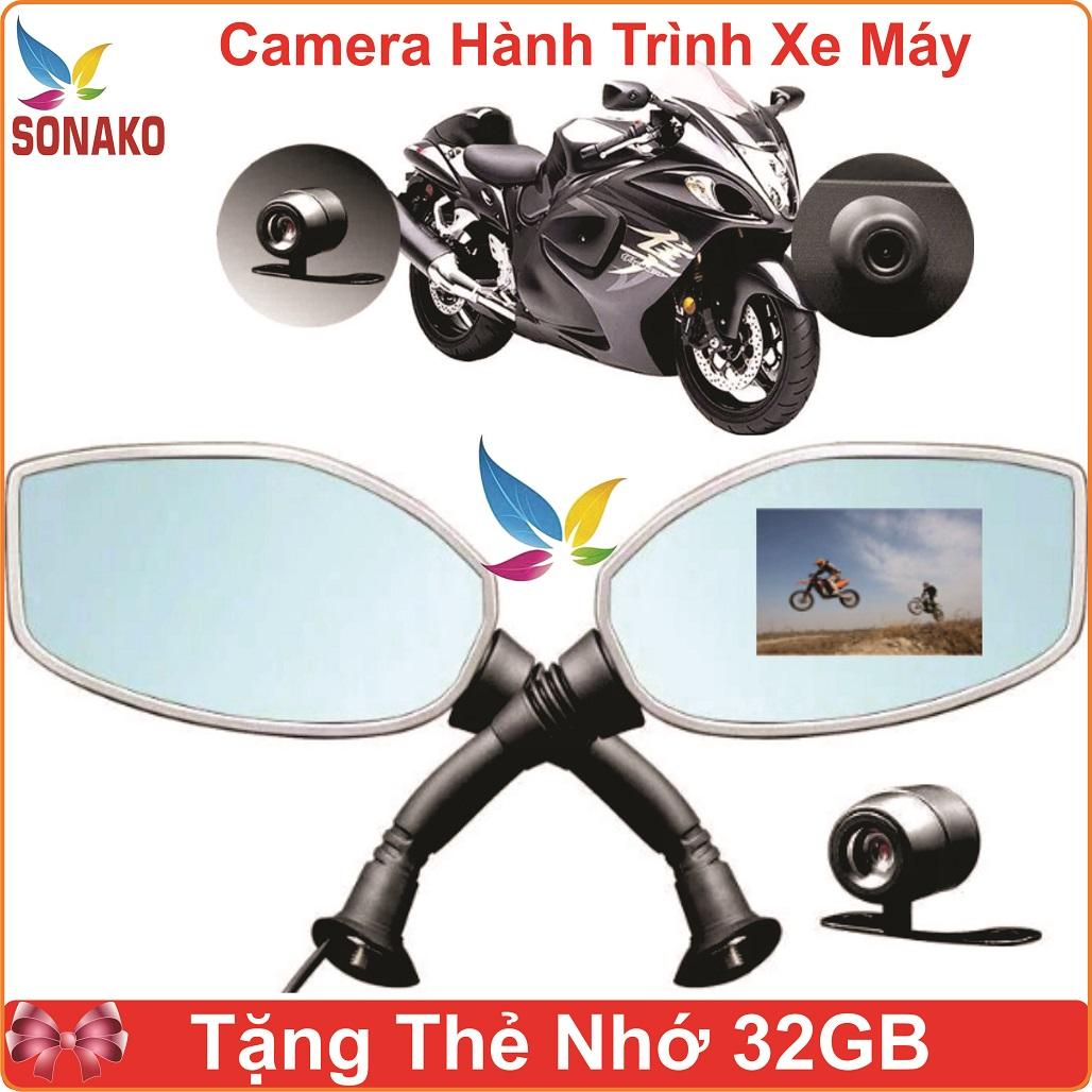 Camera hành trình gương chiếu hậu xe máy, Camera hanh trinh xe máy, camera gương xe máy, Camera hành trình gắn gương xe máy, Camera hành trình gương chiếu hậu xe máy, camera hành trình gắn chân gương xe máy - Sonako
