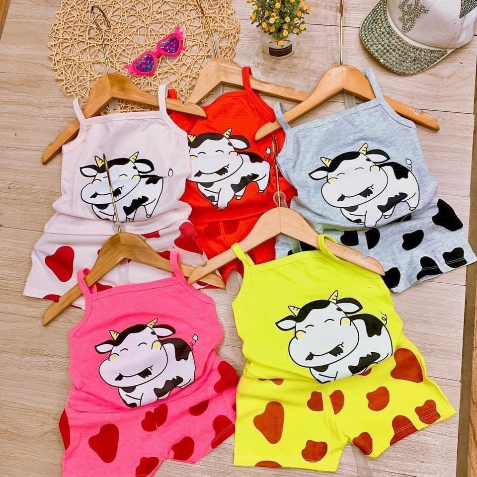 [HOTTREND] BỘ HAI DÂY BÒ SỮA CHẤT COTTON MỀM MÁT SIÊU ĐÁNG YÊU CHO BÉ 7-18KG. YURI BABY SHOP