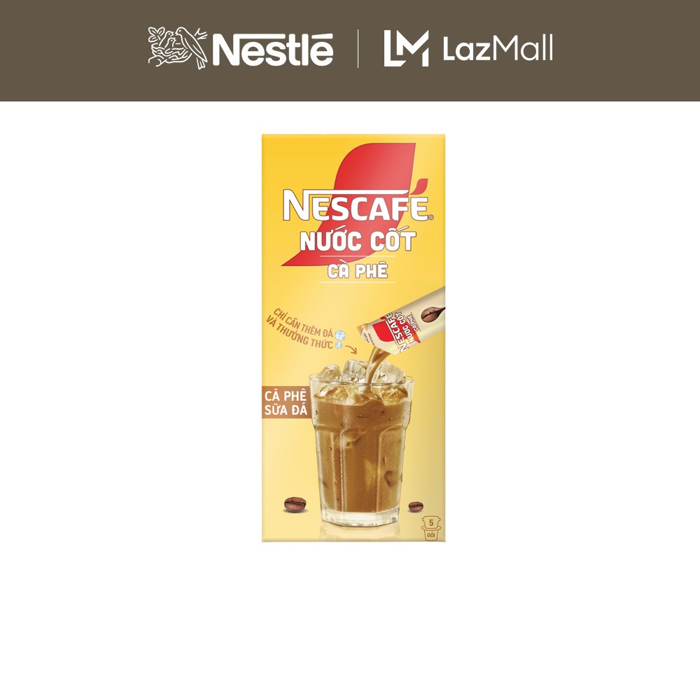 ƯU ĐÃI THÁNG 1 NESCAFÉ Nước Cốt Cà Phê vị Café Sữa Đá Hộp 5 Gói -FUJJI