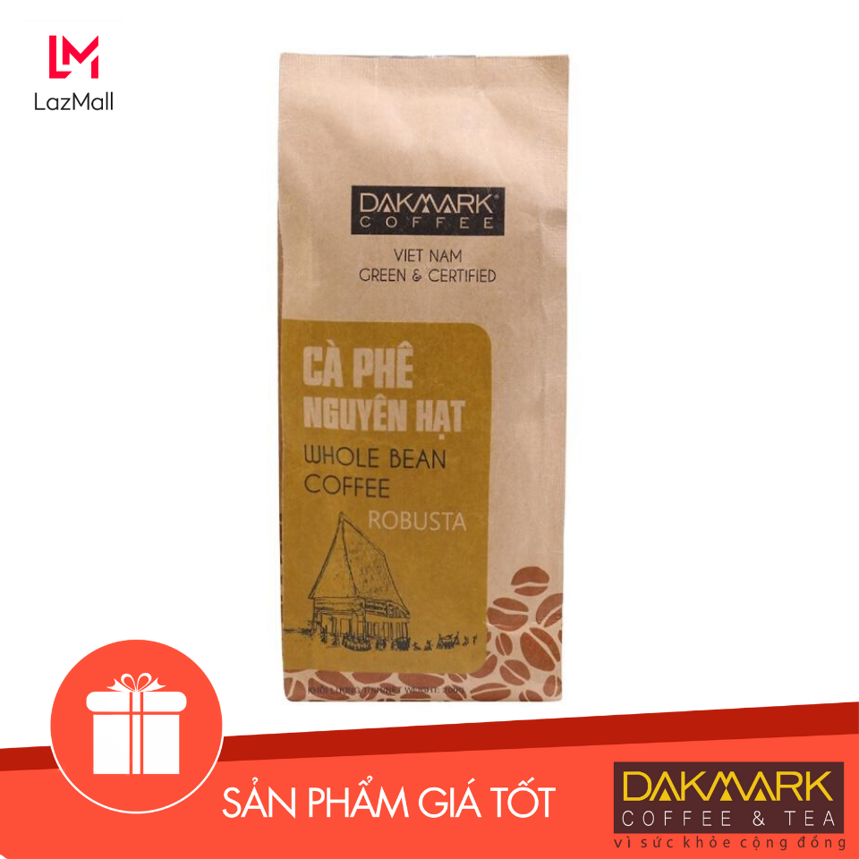 Cà phê Robusta Nguyên hạt DakMark 200g