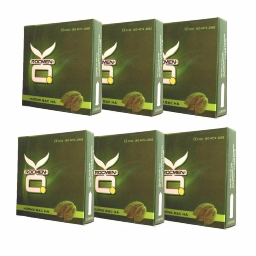 Bộ 6 hộp bao cao su OKHQ RM BẠC HÀ mát lạnh hộp 3c