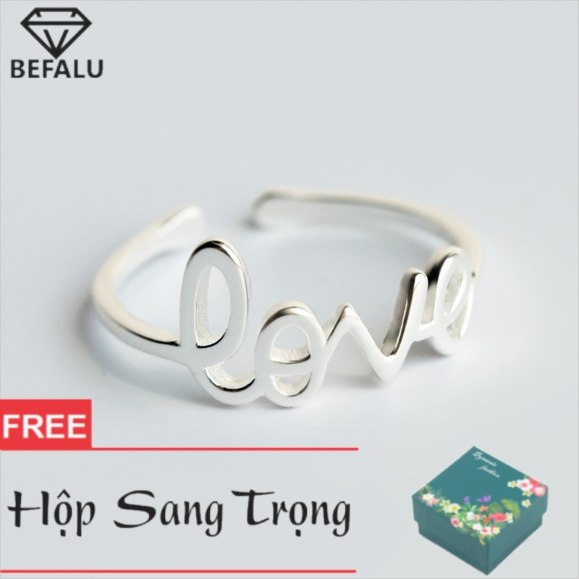 Nhẫn nữ đơn giản phong cách hàn quốc love n13 nhẫn freesize