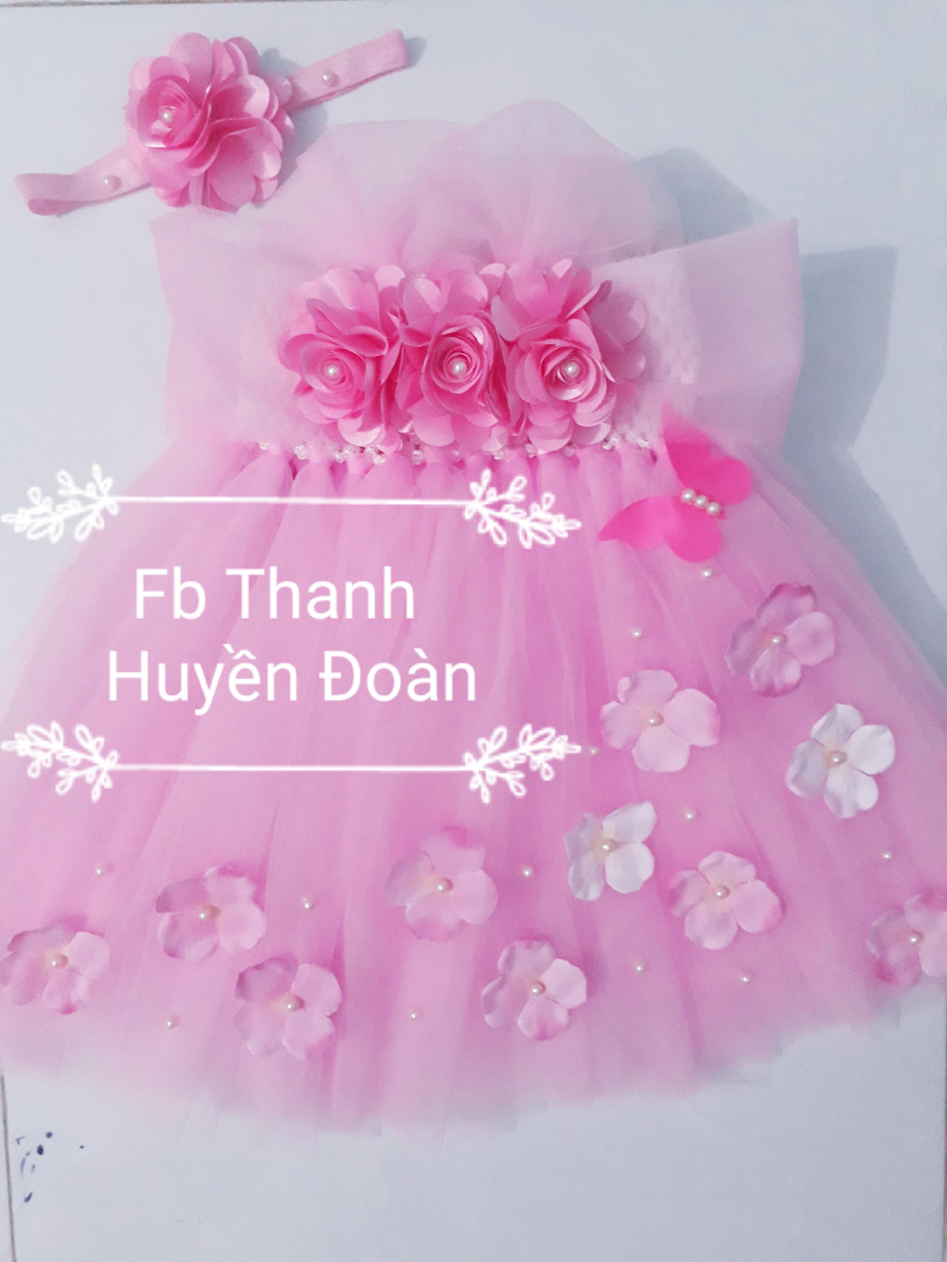 Váy Tutu Công chúa hồng trễ vai.