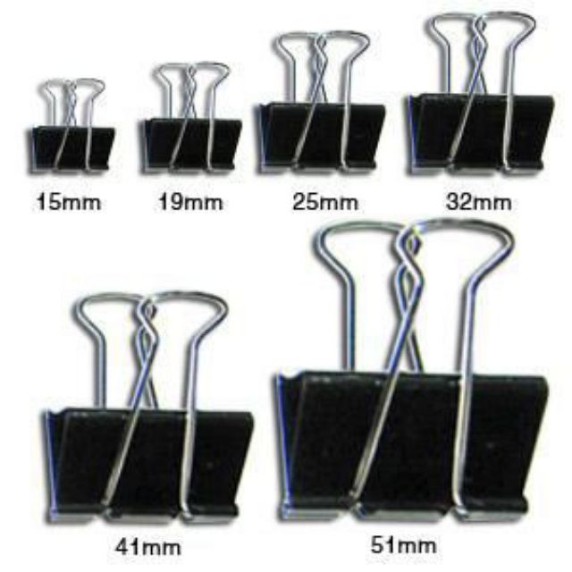 Kẹp Tài Liệu Đen (01 Hộp =12 Chiếc) Hộp Kẹp Bướm Đen