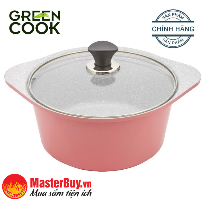 Nồi đúc ceramic vân đá 16 cm green cook gcs02-16