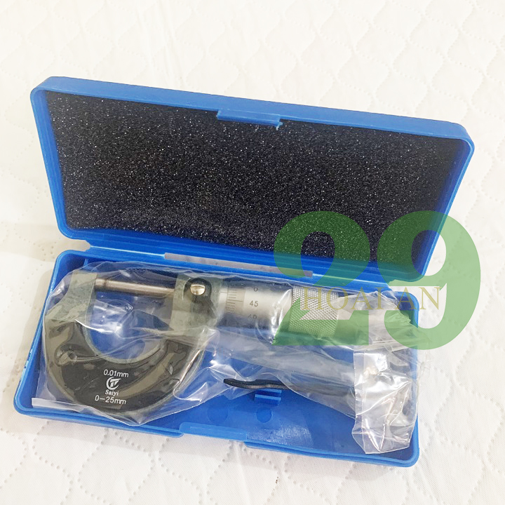 Thước Panme Cơ Khí, Thước Panme Đo Đường Kính Ngoài 0 - 25mm Tặng Găng Tay Bảo Hộ