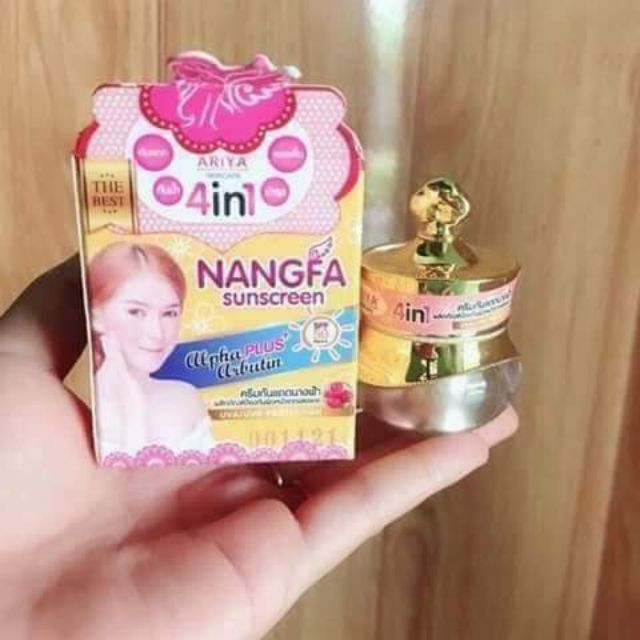 Kem chống nắng 4in1 nangfa thái lan kem chống nắng che khuyết điểm 4 in 1 nangfa kem chống nắng kem chong nang 4 in 1 combo 5 hộp combo 10 hộp
