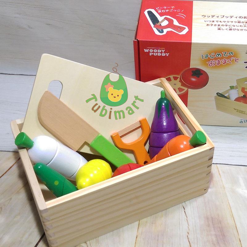 Bộ đồ chơi cắt hoa quả nam châm Woody gỗ| Đồ chơi nấu ăn | Đồ chơi nhà bếp| Đồ chơi gỗ Tubimart
