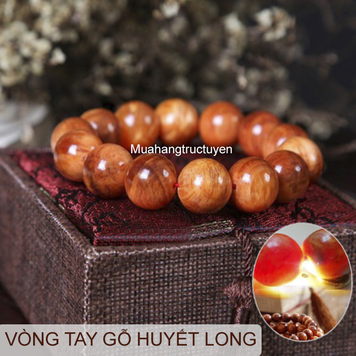 Vòng tay nam nữ phong thủy gỗ huyết long có thấu quang-vòng tay phong thủy- vòng tay gỗ huyết rồng