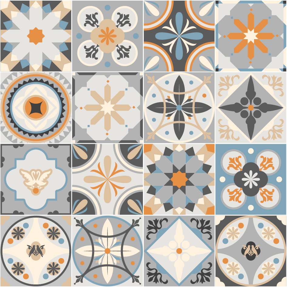 [HCM]Decal gạch bông - Decal nhựa (không phải decal PP) trang trí nội thất bếp  quầy bar - Mẫu  43