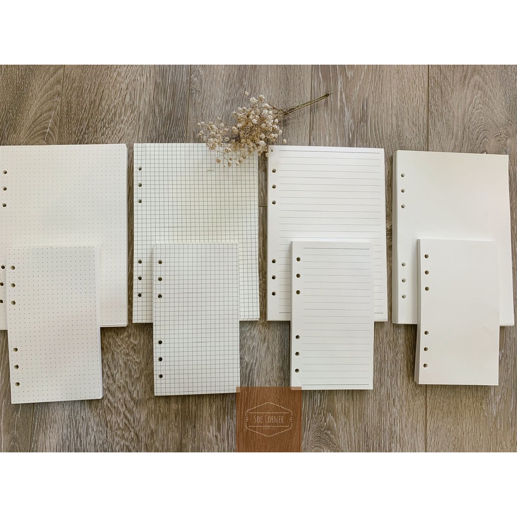 [HCM]Ruột sổ refill cho sổ còng Planner 6 lỗ A5/A6 80 tờ