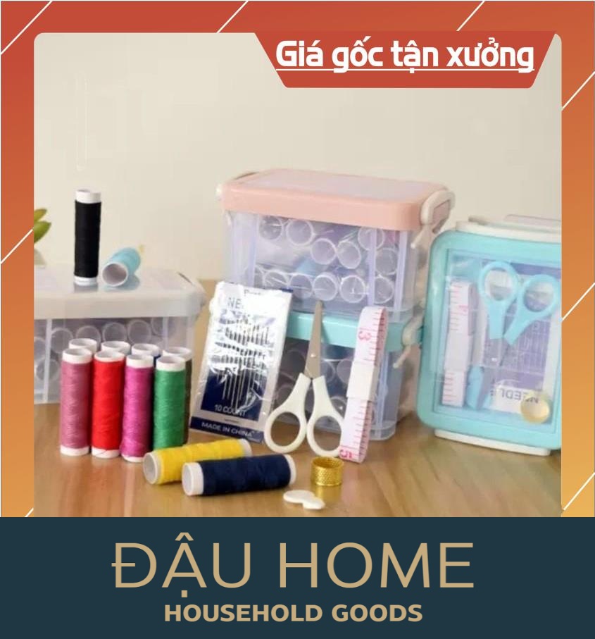 [Mẫu Mới Size Lớn] Hộp Kim Chỉ 3 Tầng 20 Món Khâu vá quần áo Đa năng Tiện lợi (Giao màu ngẫu nhiên)