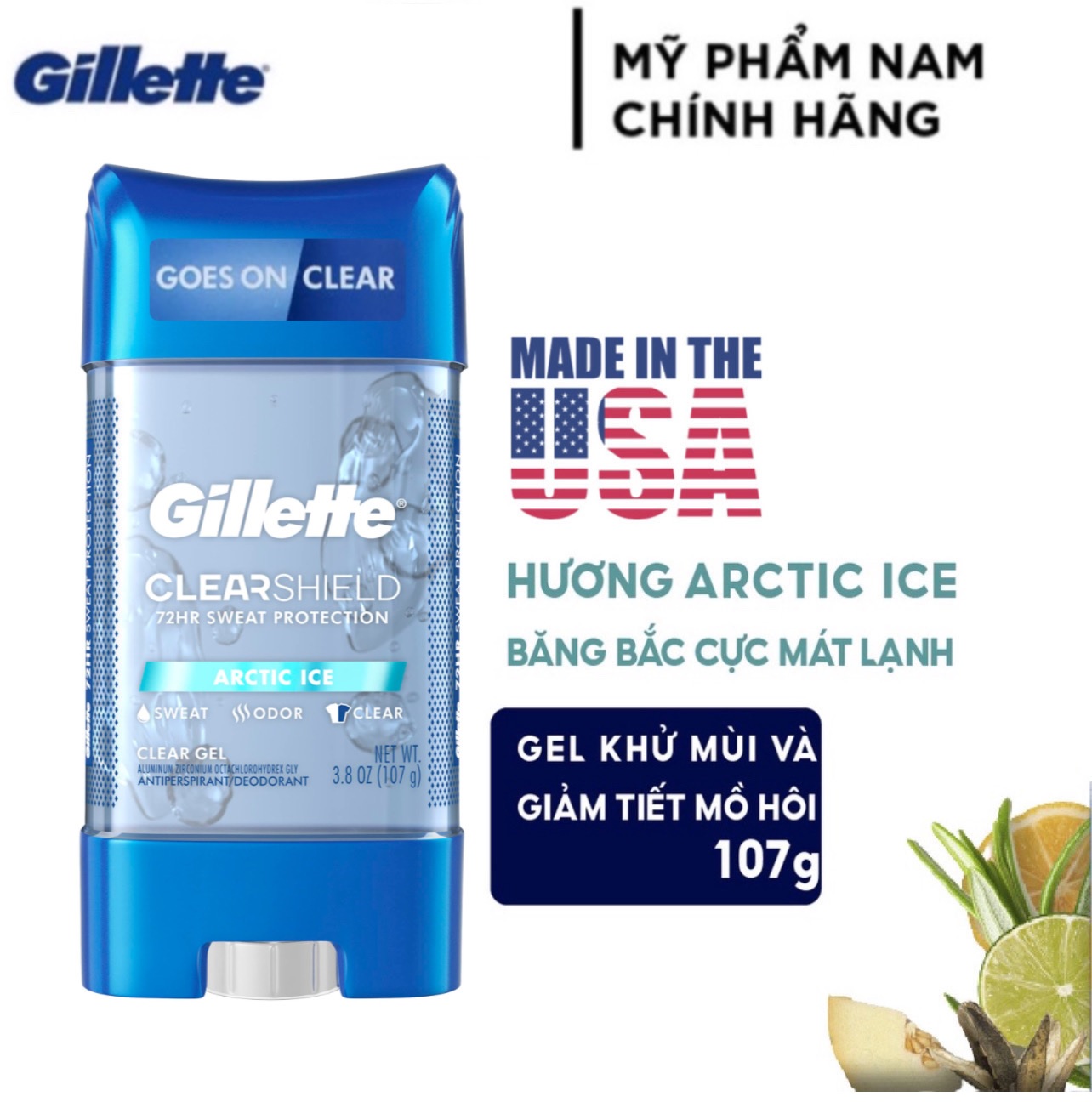 Gel Lăn Khử Mùi Gillette Clear Gel Scent Xtend Arctic Ice 107g.
