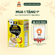 |Tặng 1 ly thuỷ tinh cao cấp| Elys Coffee - Cà phê hòa tan chuối 3in1 - Hộp 255G x 15 túi