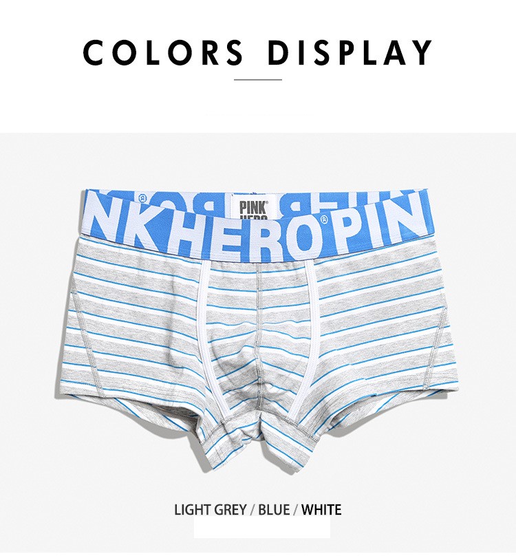Quần lót nam cao cấp quần lót nam boxer phối sọc Pink Hero LN0089