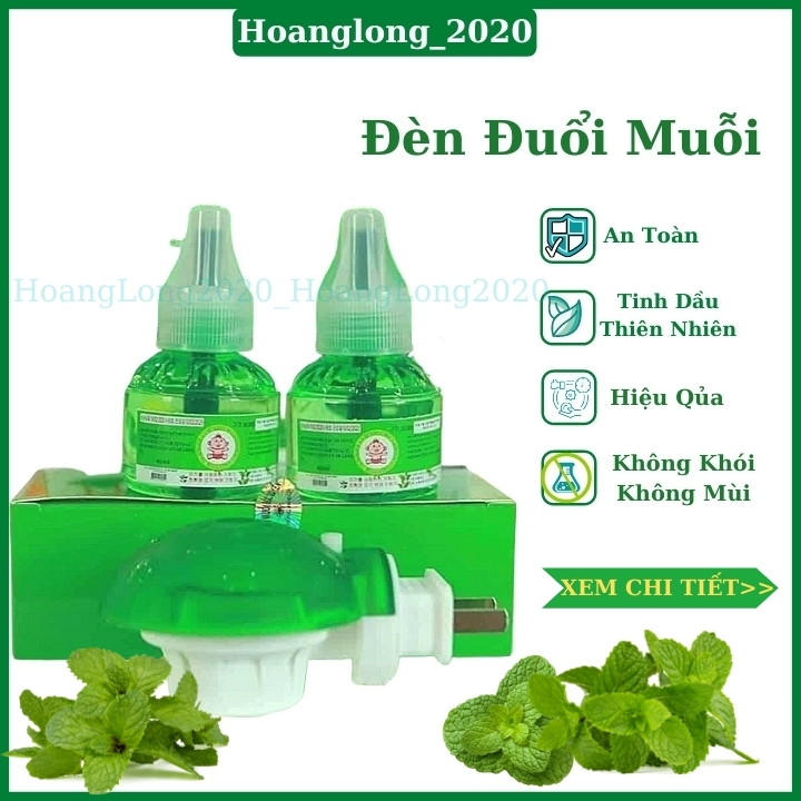 2 Bộ Đền Đuổi Muỗi Tinh Dầu Thiên Nhiên(2 đèn+4 dầu),Đèn Đuổi Muỗi